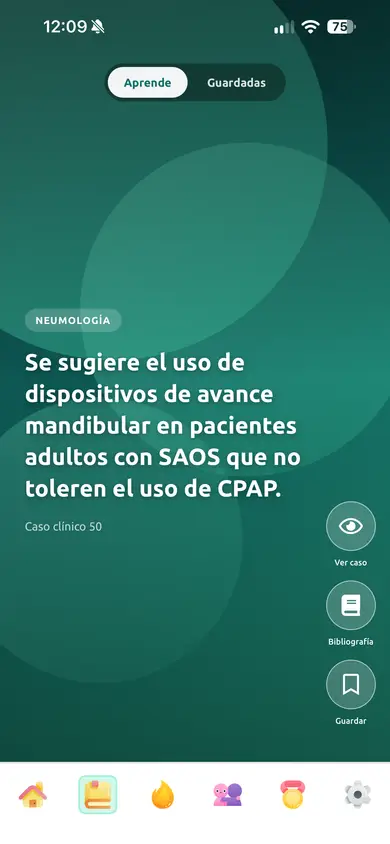 Feed deslizable de la sección Aprende